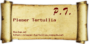Pleser Tertullia névjegykártya